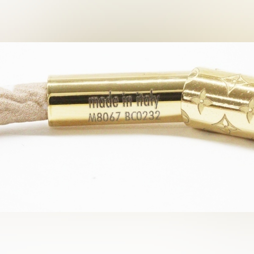 Louis Vuitton 2pc Duogram Khaki Beige Leather Bracelet Set! - Picture 8 of 12